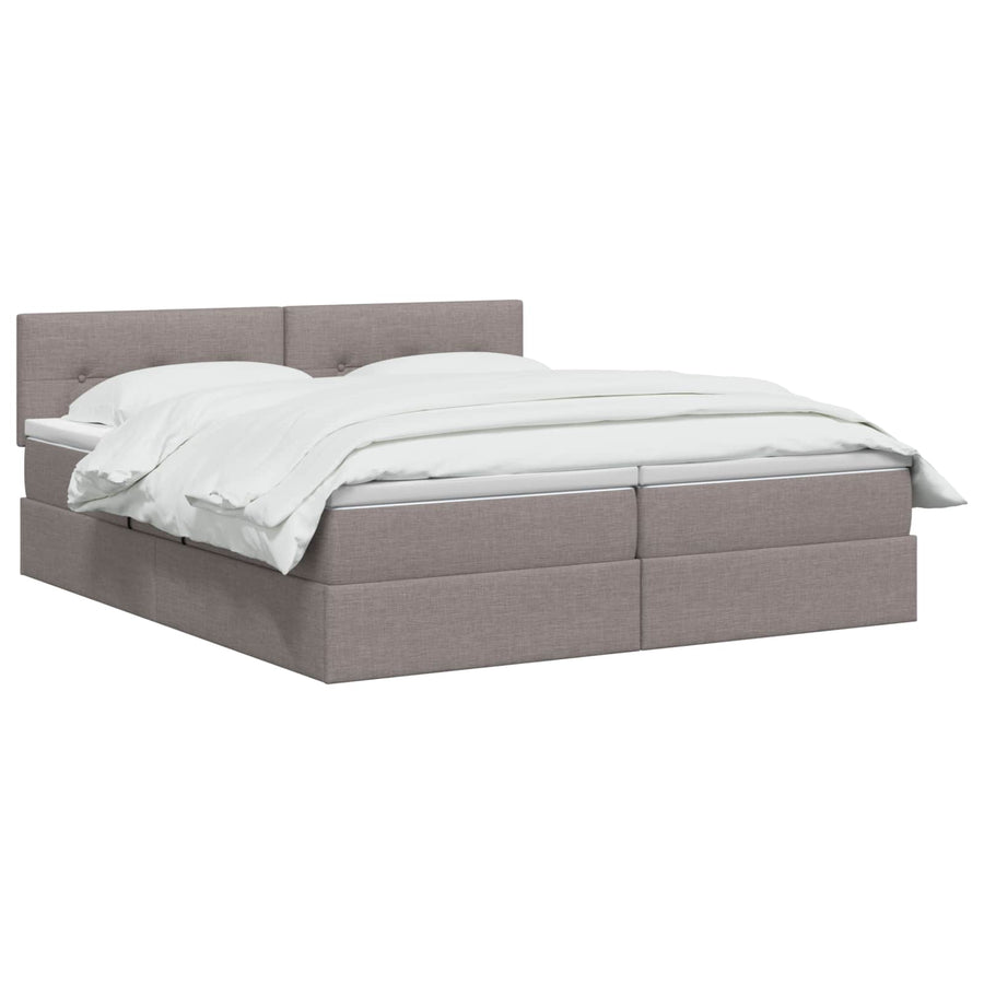 LED Opslagbed met Matras Taupe 180 x 200 cm Stof