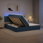 Opslagbed 180x200 cm blauw LED met matras