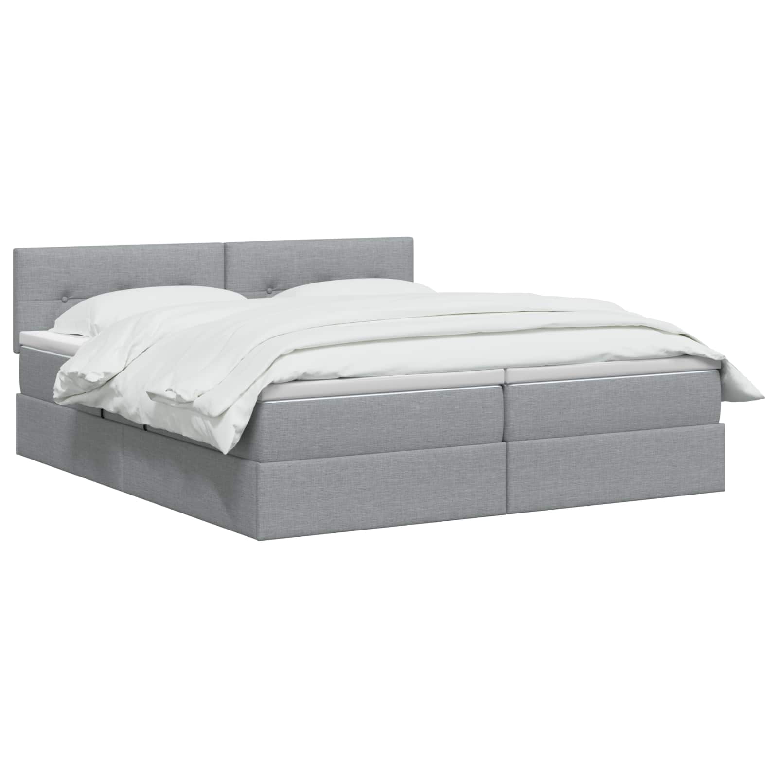 LED Opslagbed met Matras Lichtgrijs 200 x 200 cm Stof
