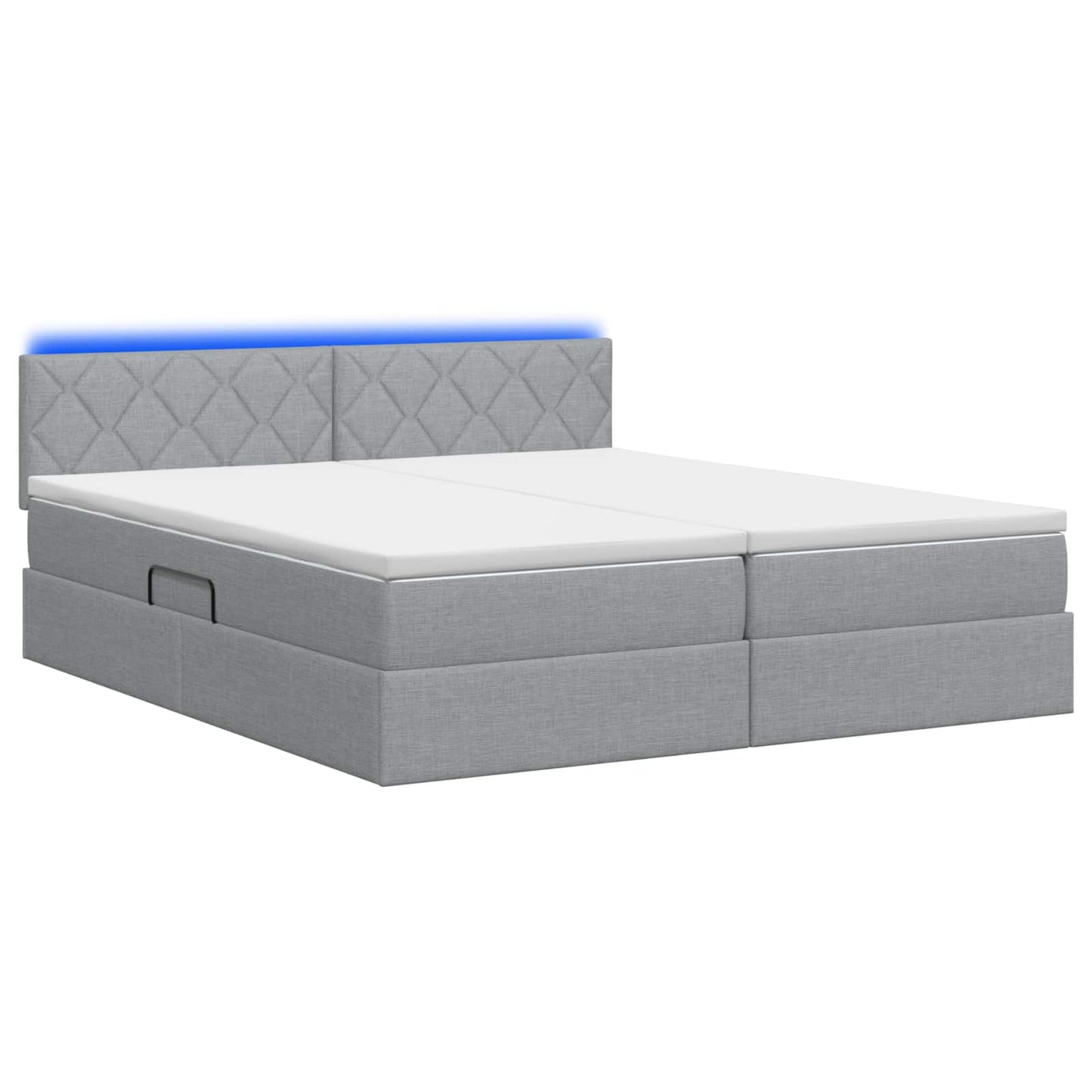 LED Opslagbed met Matras Lichtgrijs 180 x 200 cm Stof