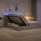 Opslagbed 180x200 cm taupe met LED