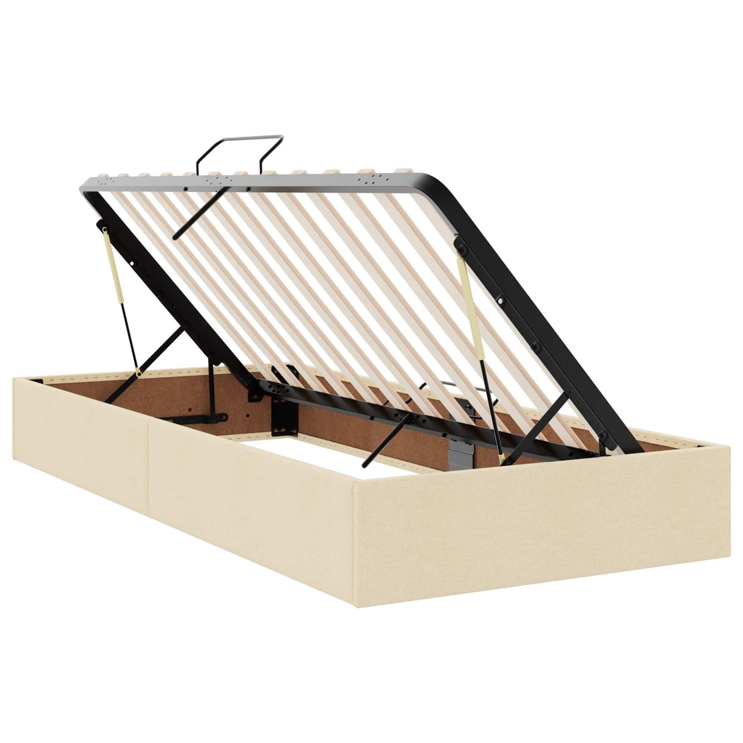 LED Opslagbed met Matras Crèmekleurig 180 x 200 cm Stof