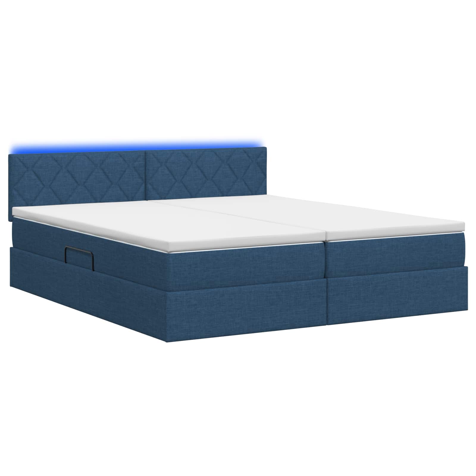 LED Opslagbed met Matras Blauw 180 x 200 cm Stof