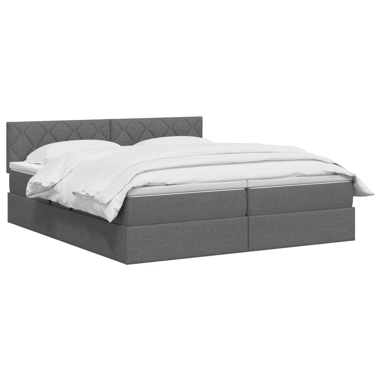 LED Opslagbed met Matras Donkergrijs 200 x 200 cm Stof
