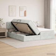 Opbergbed lichtgrijs 180x200 cm met hoofdbord