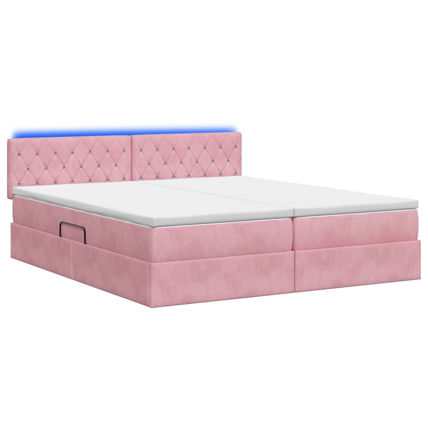 LED Opslagbed met Matras Roze 180 x 200 cm Fluweel