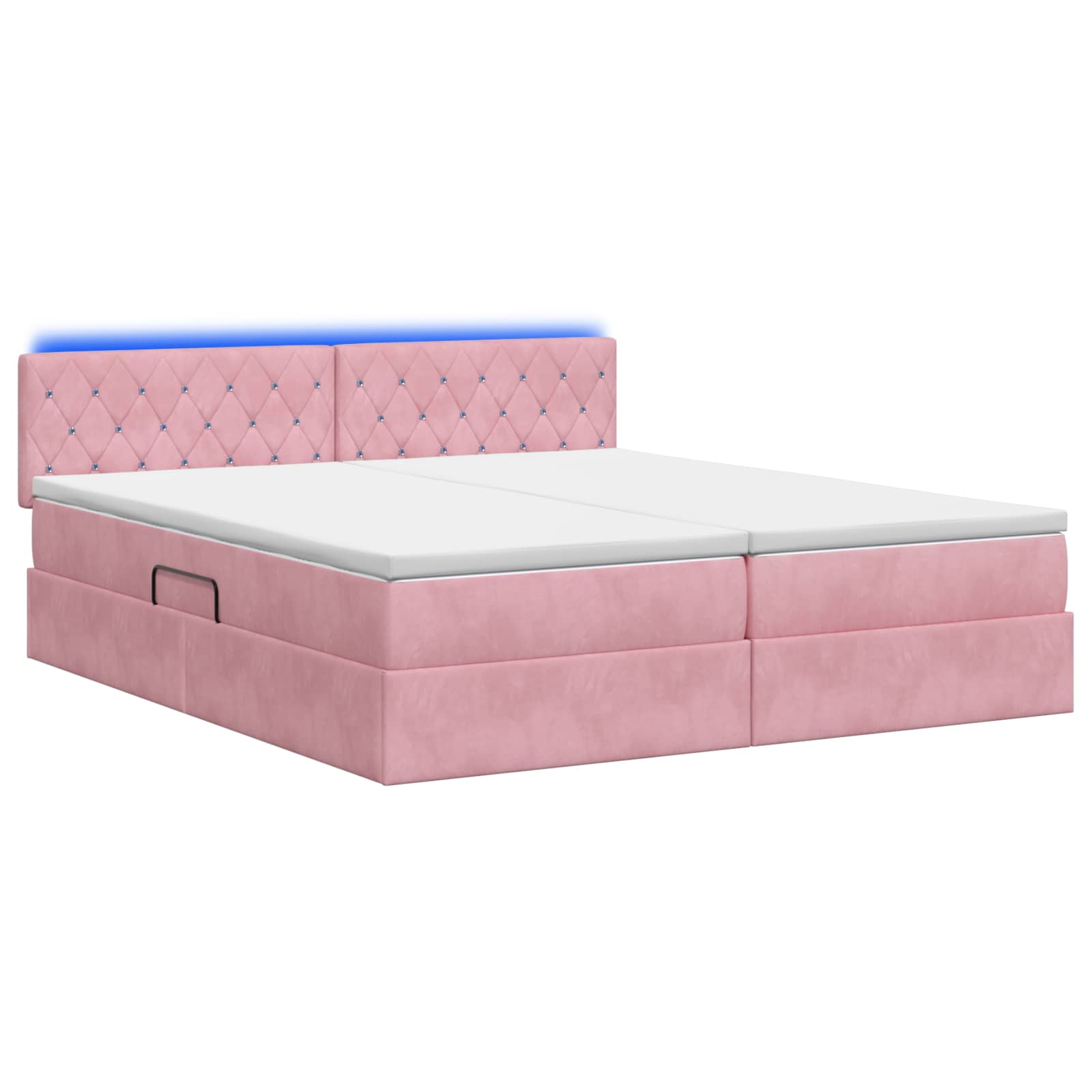 LED Opslagbed met Matras Roze 180 x 200 cm Fluweel