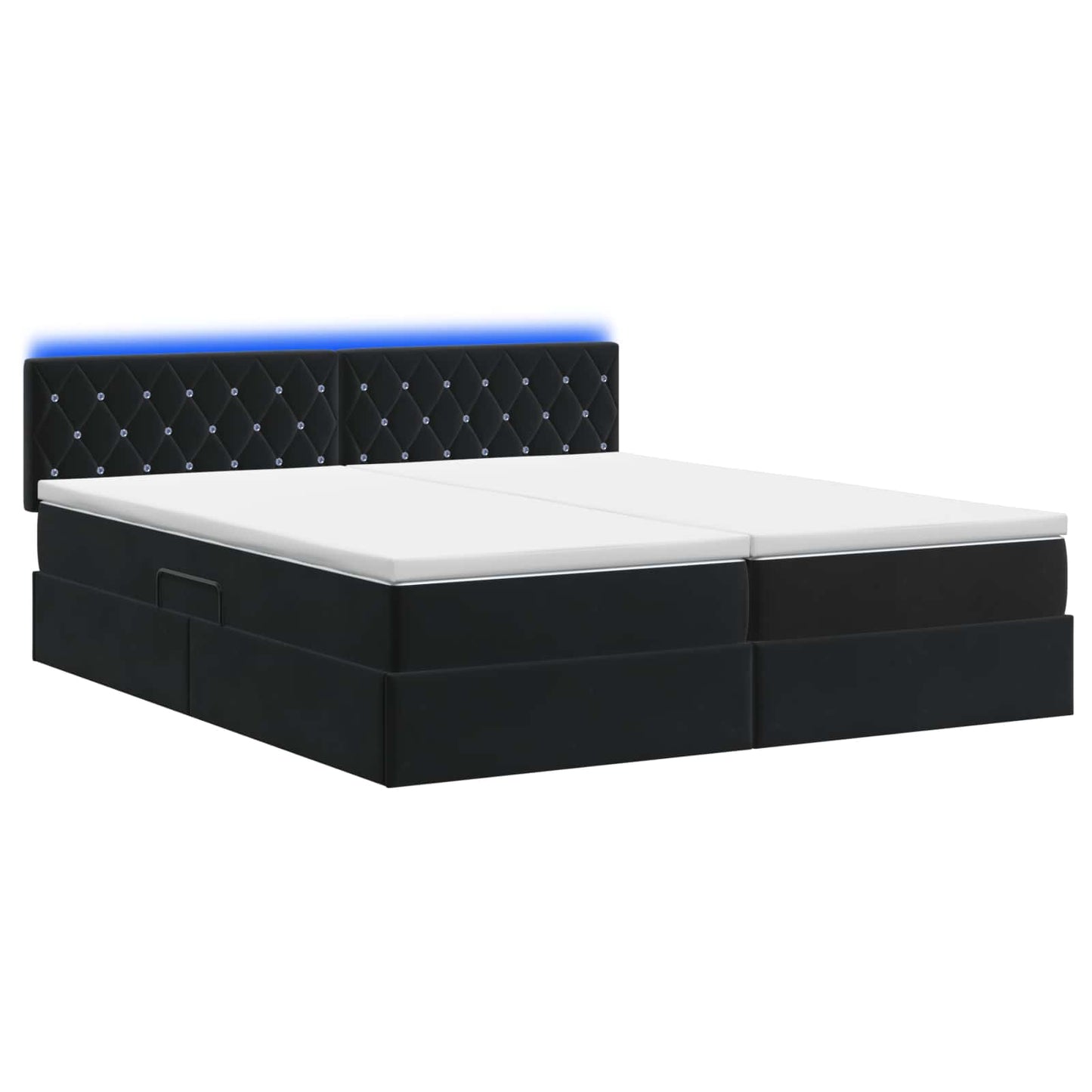 LED Opslagbed met Matras Zwart 200 x 200 cm Fluweel
