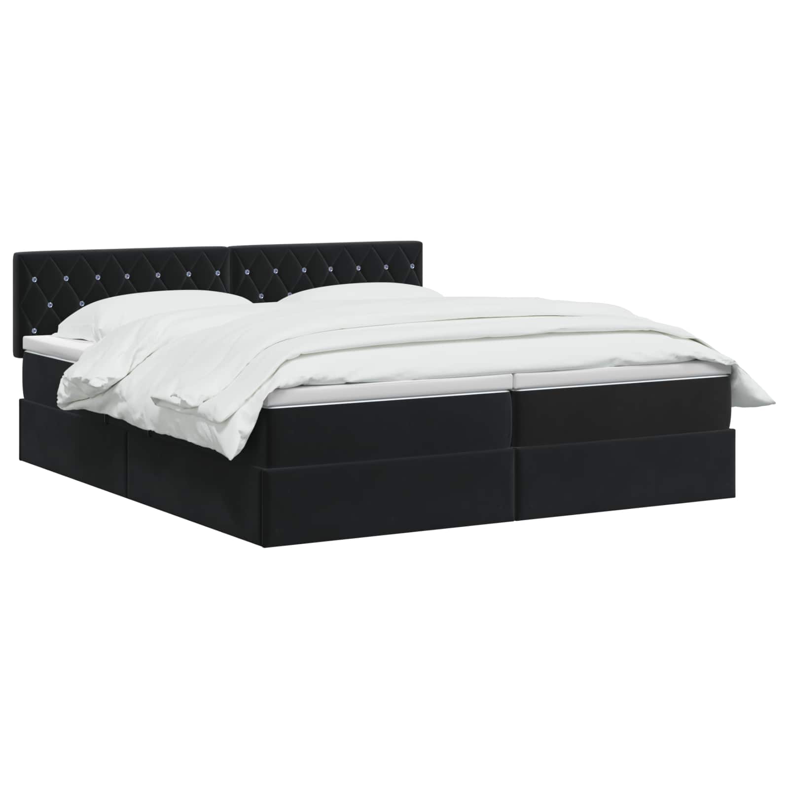 LED Opslagbed met Matras Zwart 200 x 200 cm Fluweel