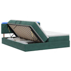 LED Opslagbed met Matras Donkergroen 200 x 200 cm Fluweel