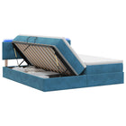 LED Opslagbed met Matras Donkerblauw 180 x 200 cm Fluweel