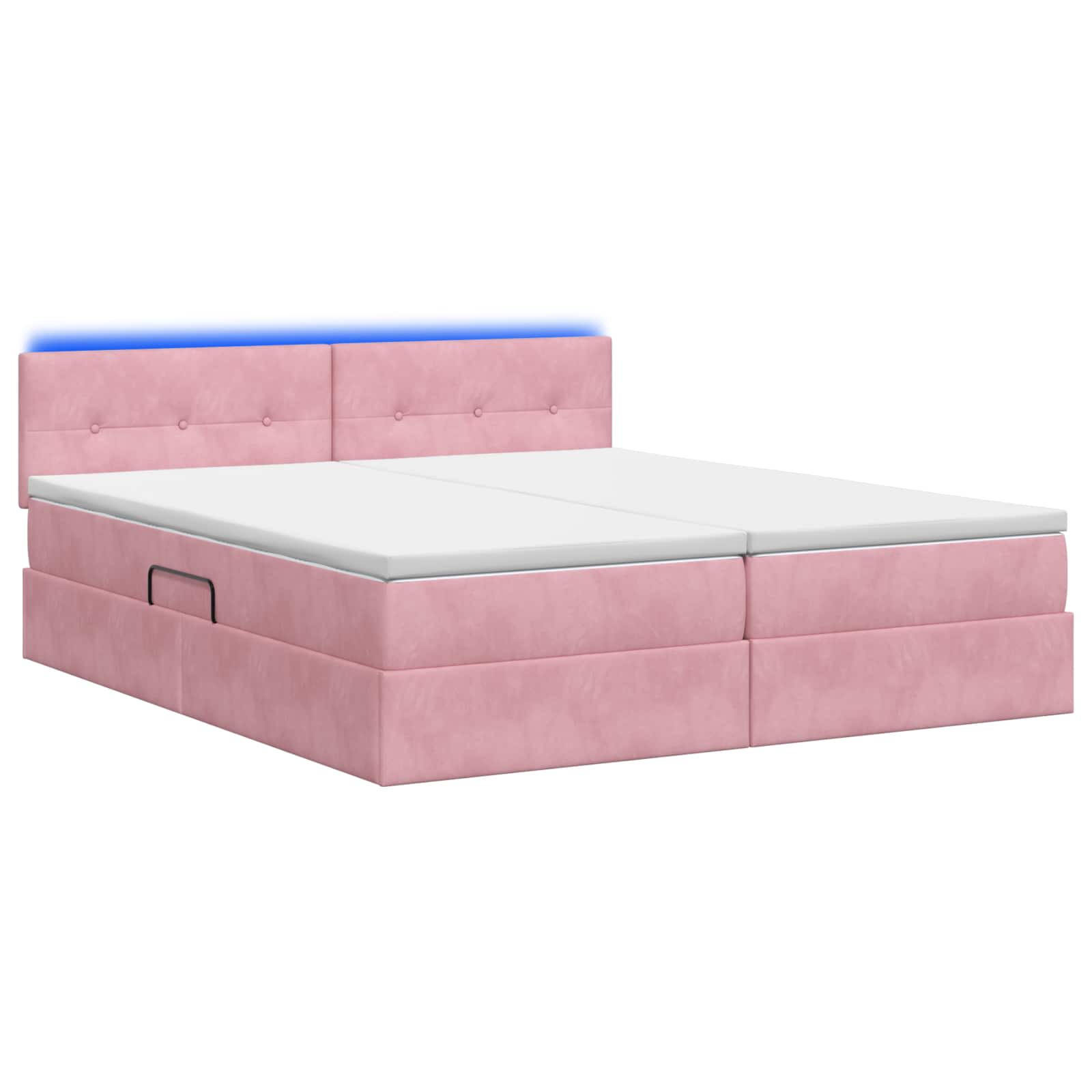 LED Opslagbed met Matras Roze 200 x 200 cm Fluweel