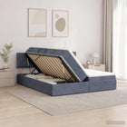 Opbergbed met hoofdeinde 180x200 cm donkergrijs