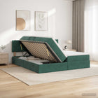 Opbergbed met hoofdbord 200x200 cm donkergroen