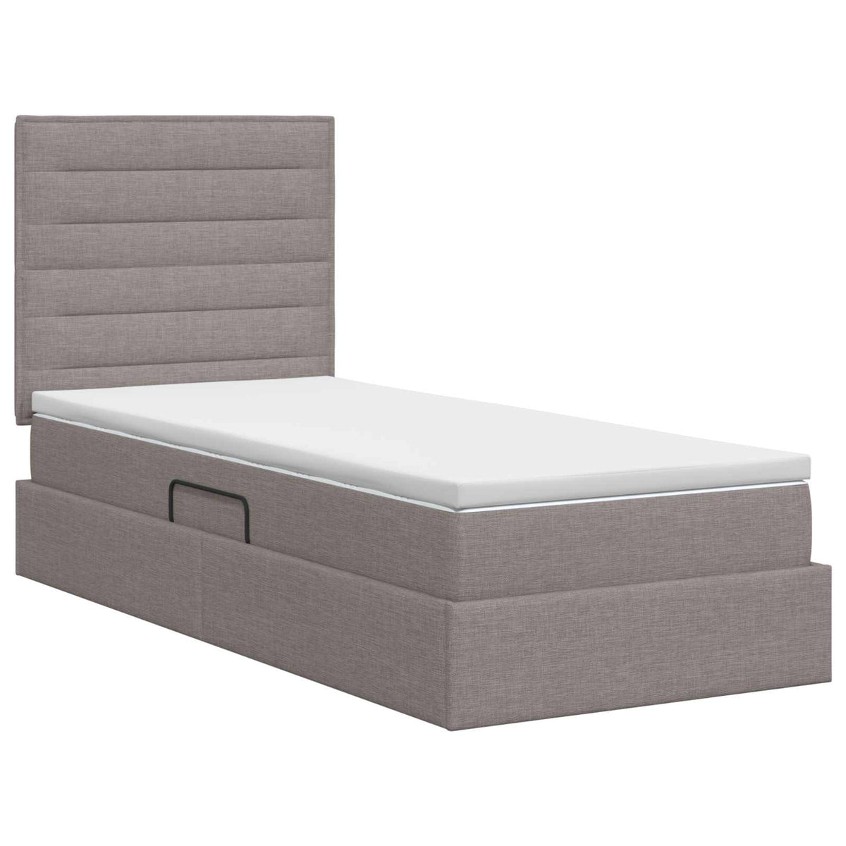 Opslag bed met matras met hoofdeinde Taupe 90 x 190 cm Stof