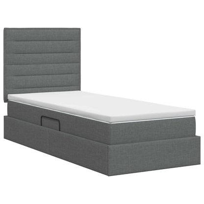 Opslag bed met matras met opslag Donkergrijs 90 x 200 cm Stof