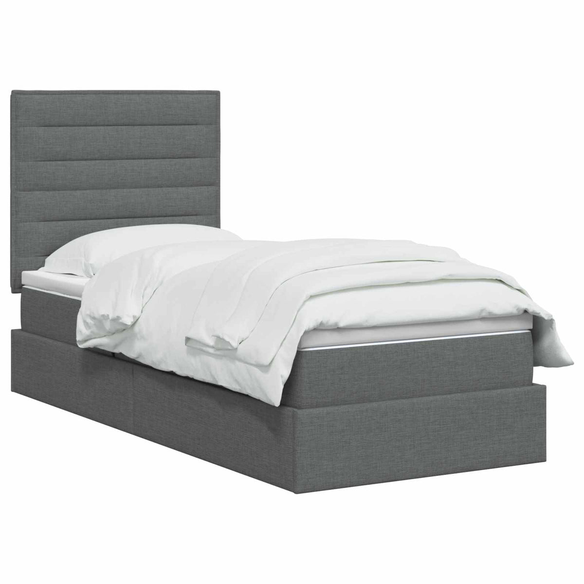 Opslag bed met matras met opslag Donkergrijs 90 x 200 cm Stof