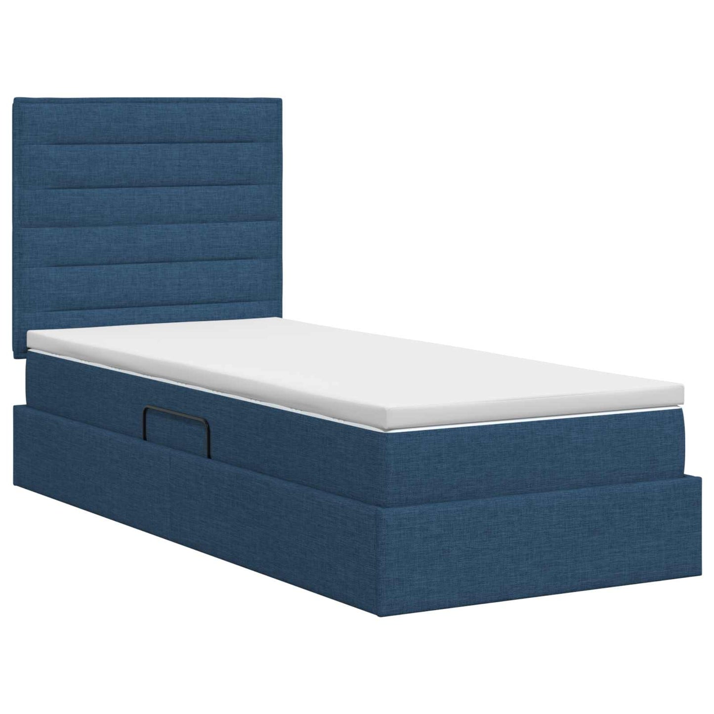 Opslag bed met matras met hoofdeinde Blauw 90 x 200 cm Stof