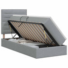 Opslag bed met matras met opslag Lichtgrijs 100 x 200 cm Stof