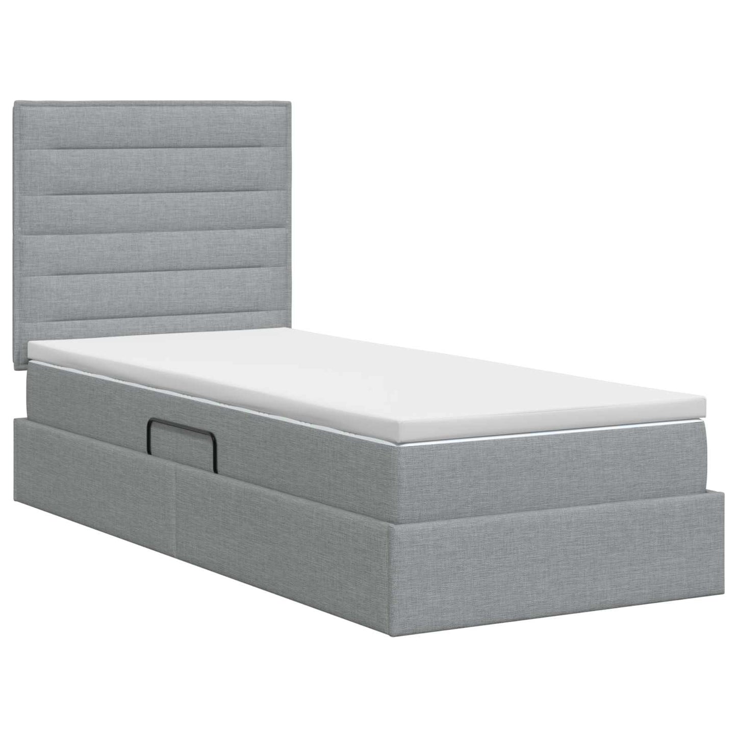 Opslag bed met matras met opslag Lichtgrijs 100 x 200 cm Stof