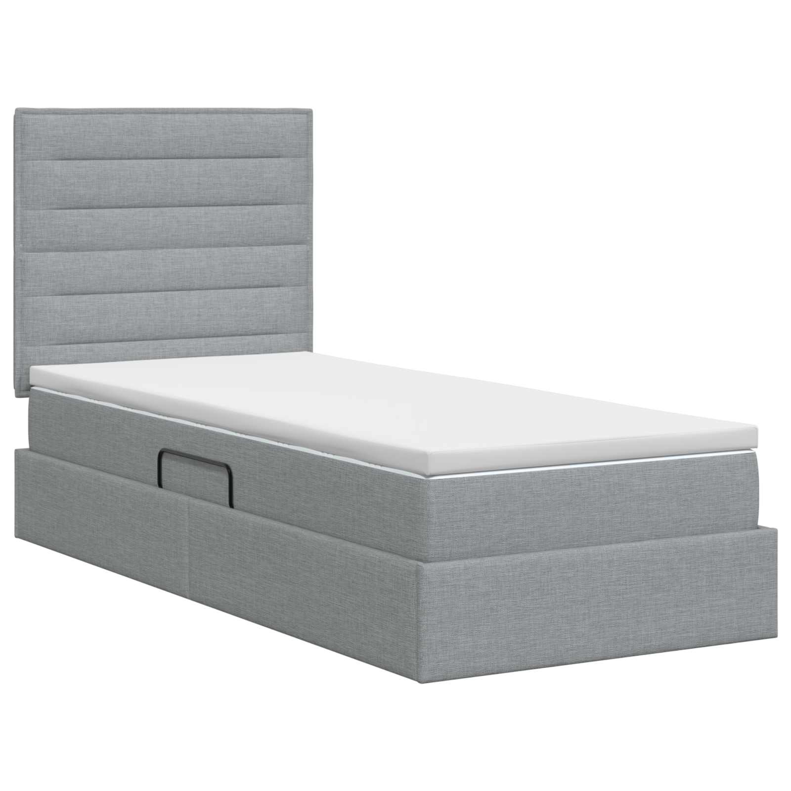 Opslag bed met matras met opslag Lichtgrijs 100 x 200 cm Stof