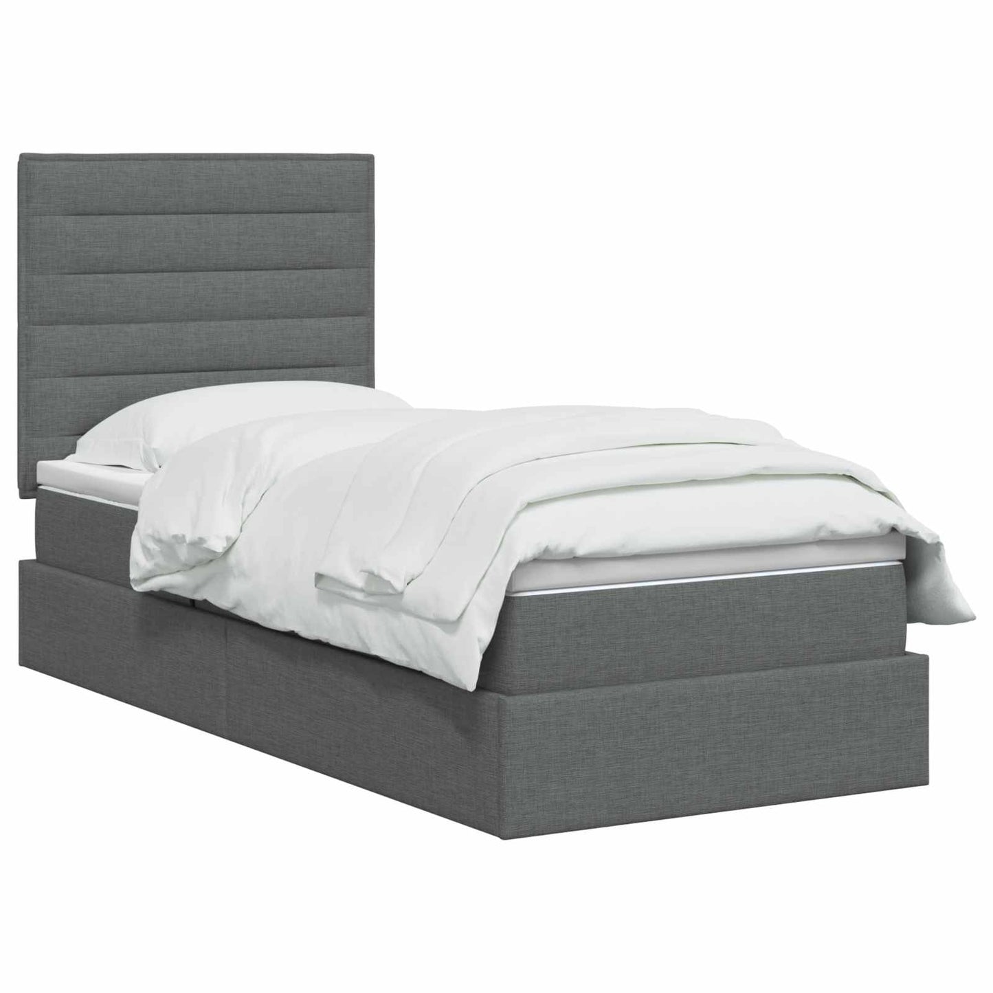 Opslag bed met matras met opslag Donkergrijs 100 x 200 cm Stof
