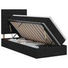Opbergbed met matras 100x200 cm zwart faux leer