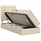 Opslag bed met matras met opslag Crèmekleurig 100 x 200 cm Stof