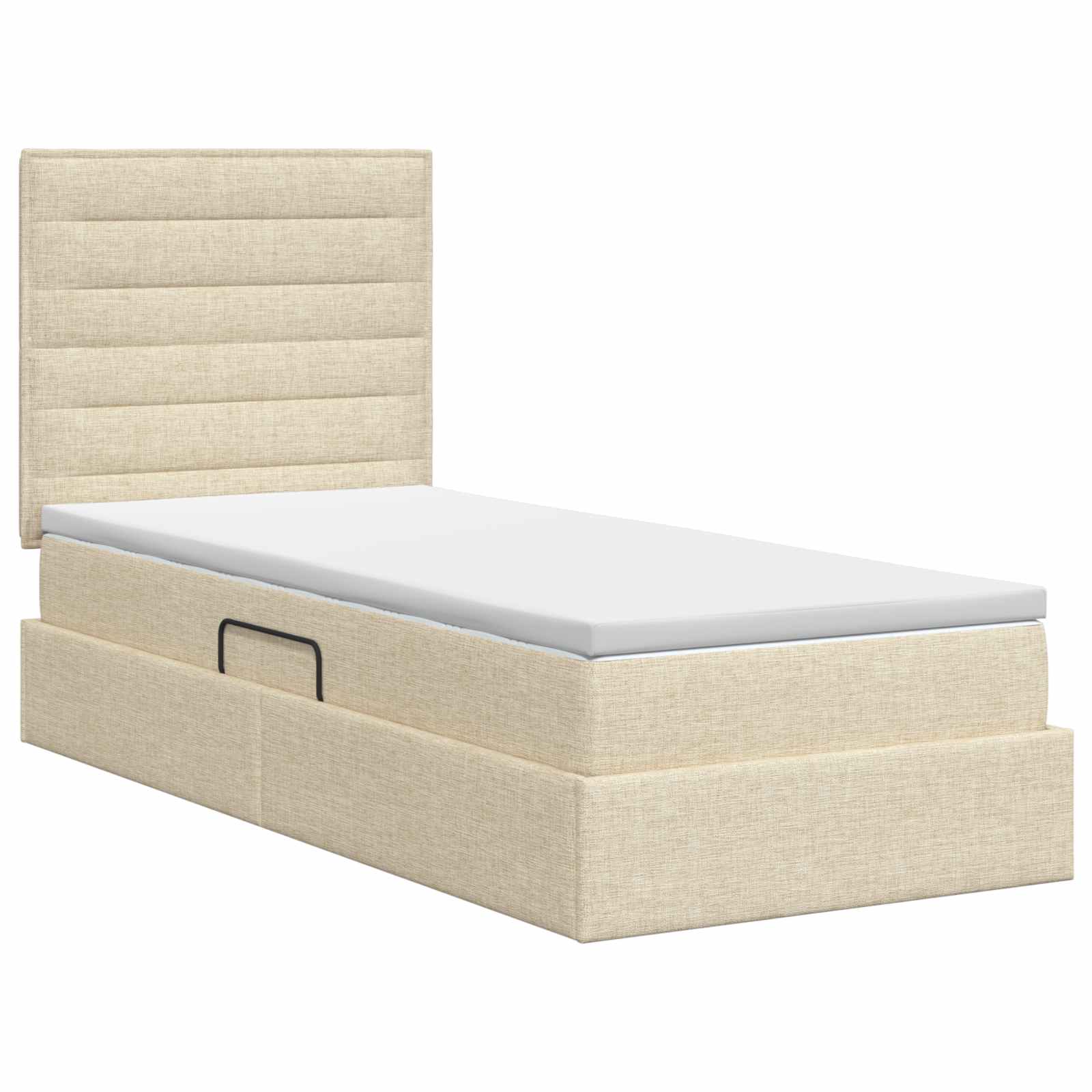 Opslag bed met matras met opslag Crèmekleurig 100 x 200 cm Stof