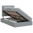 Opslag bed met matras met opslag Lichtgrijs 120 x 200 cm Stof