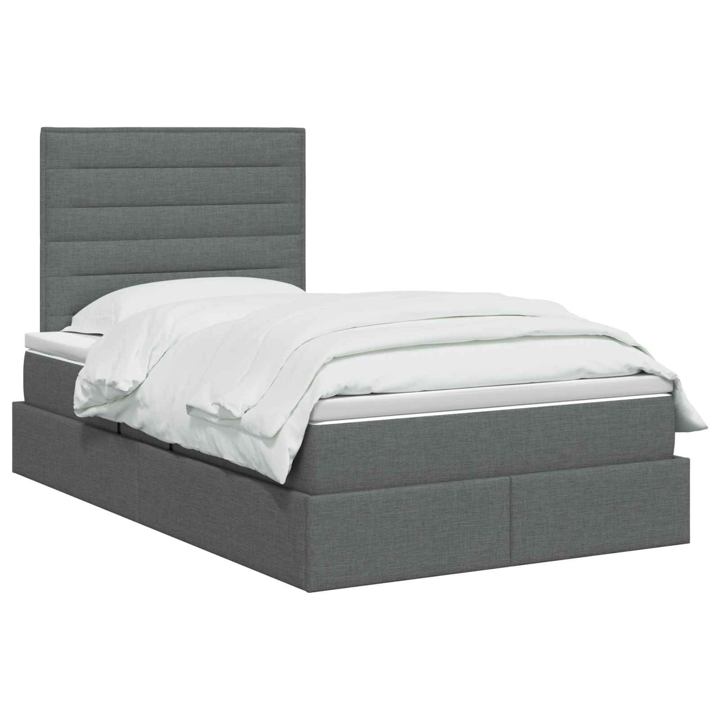 Opslag bed met matras met opslag Donkergrijs 120 x 200 cm Stof