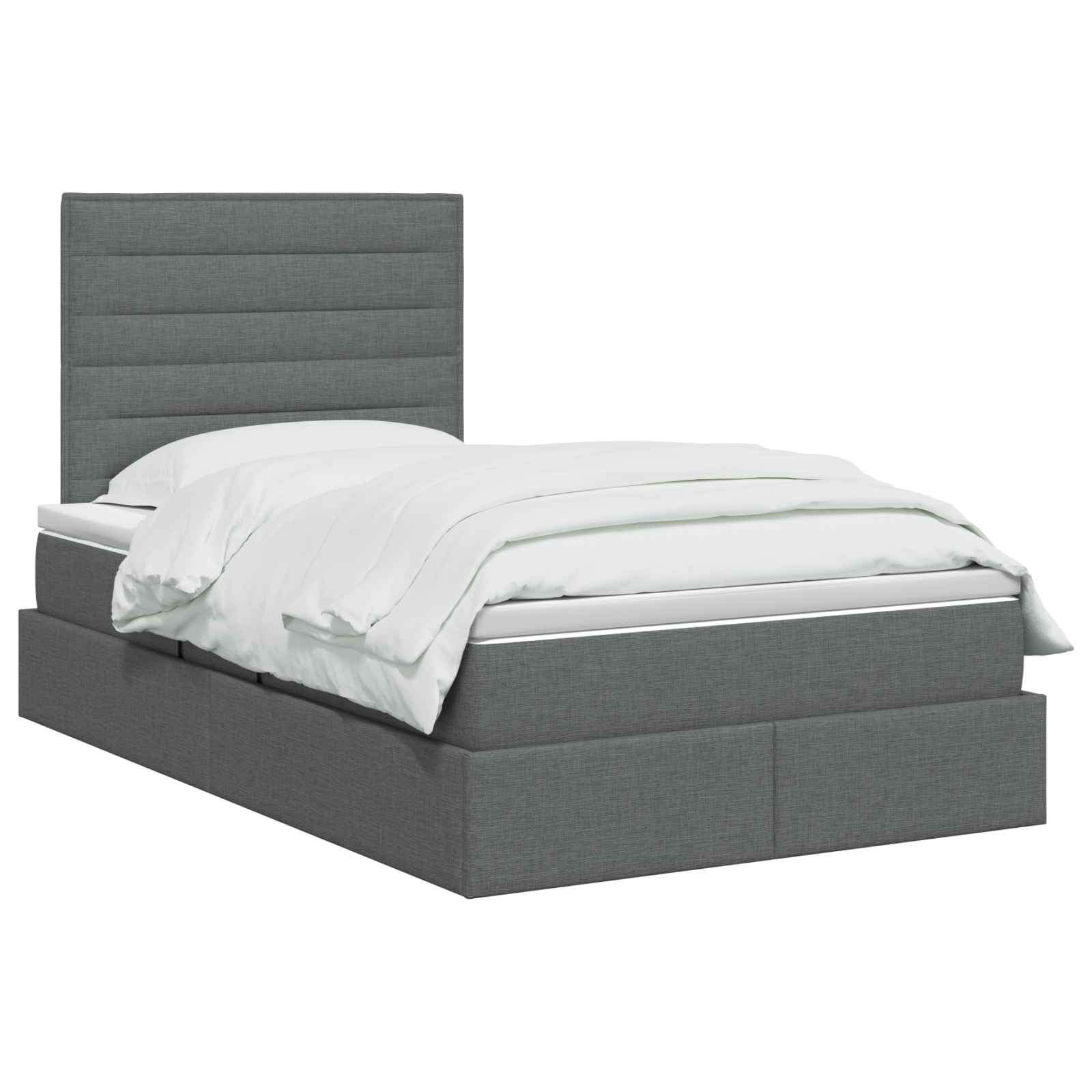 Opslag bed met matras met opslag Donkergrijs 120 x 200 cm Stof