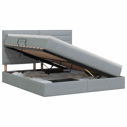 Opslag bed met matras met opslag Lichtgrijs 140 x 190 cm Stof