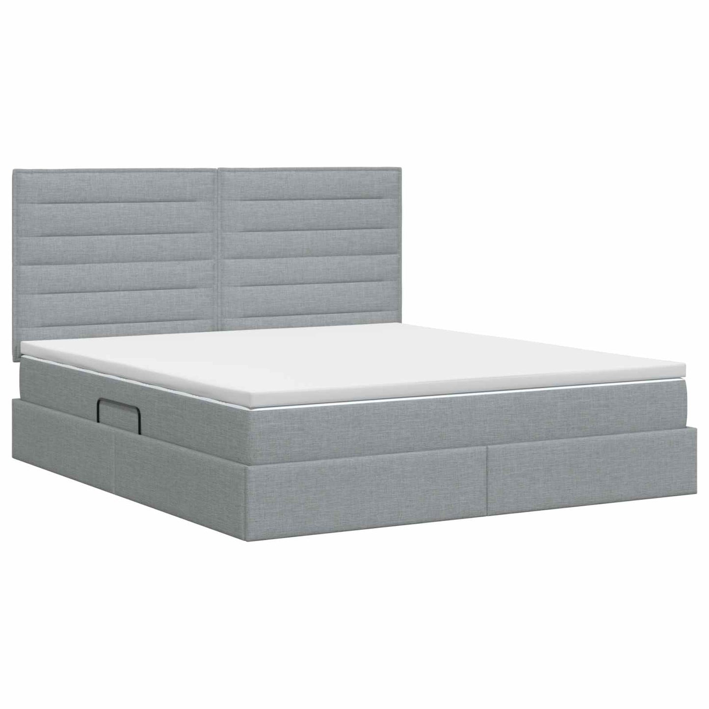 Opslag bed met matras met opslag Lichtgrijs 140 x 190 cm Stof