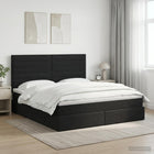 Opslag bed met matras met hoofdeinde Zwart 140 x 190 cm Stof