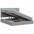 Opslag bed met matras met opslag Lichtgrijs 140 x 200 cm Stof