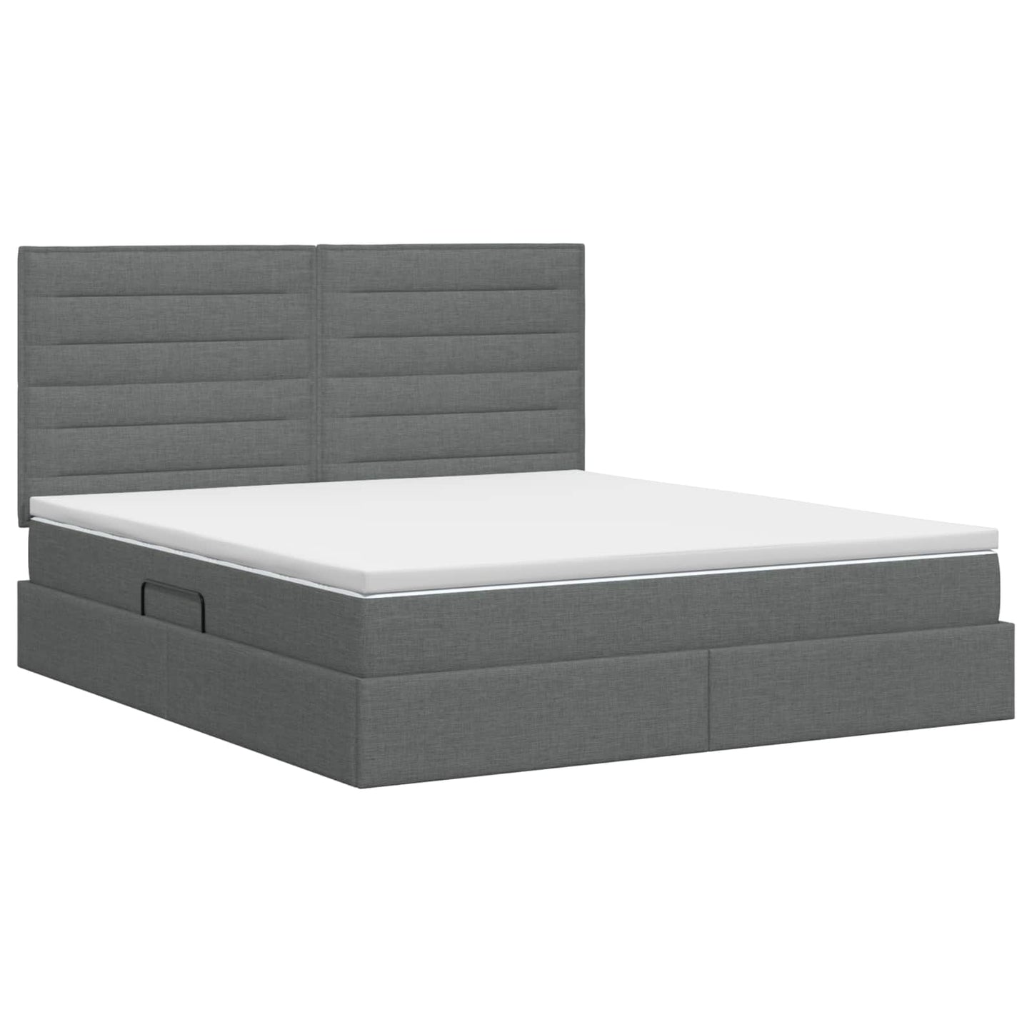 Opslag bed met matras met opslag Donkergrijs 140 x 200 cm Stof