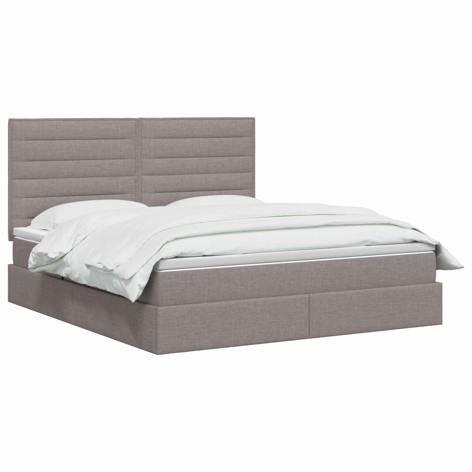 Opslag bed met matras met hoofdeinde Taupe 140 x 200 cm Stof