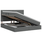 Opslag bed met matras met opslag Donkergrijs 160 x 200 cm Stof