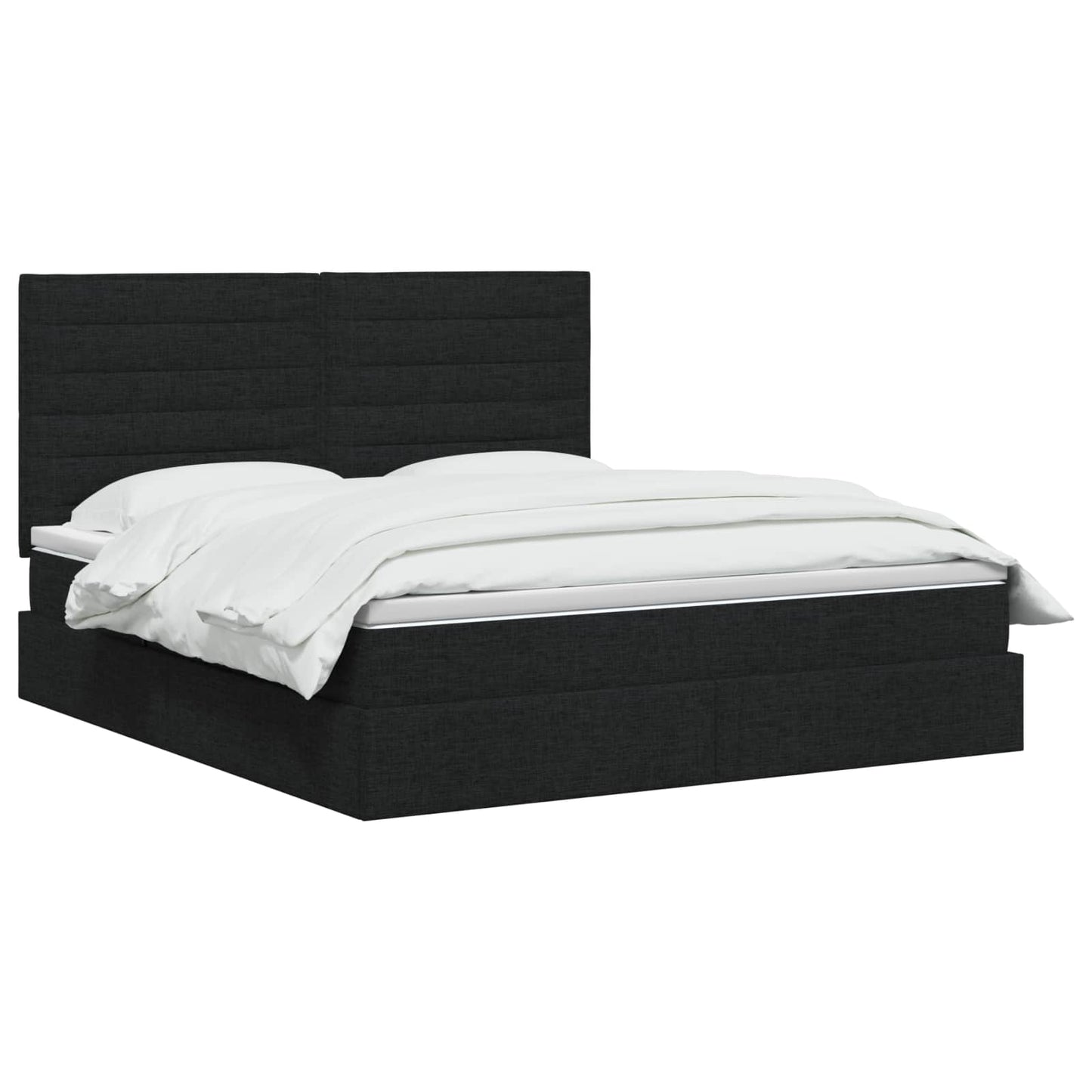 Opslag bed met matras met hoofdeinde Zwart 160 x 200 cm Stof
