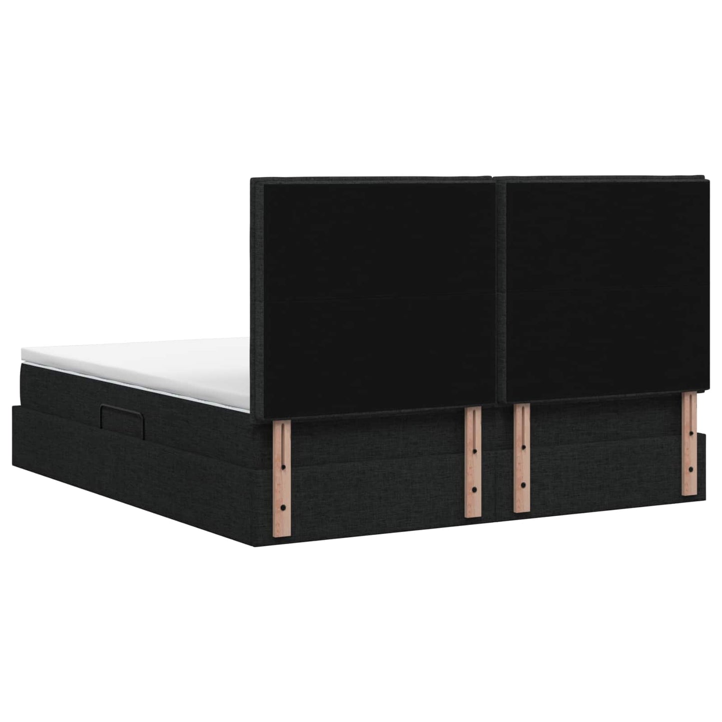 Opslag bed met matras met hoofdeinde Zwart 180 x 200 cm Stof