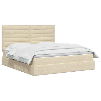 Opslag bed met matras met opslag Crèmekleurig 180 x 200 cm Stof
