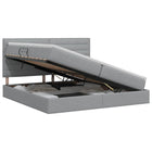 Opslag bed met matras met opslag Lichtgrijs 200 x 200 cm Stof