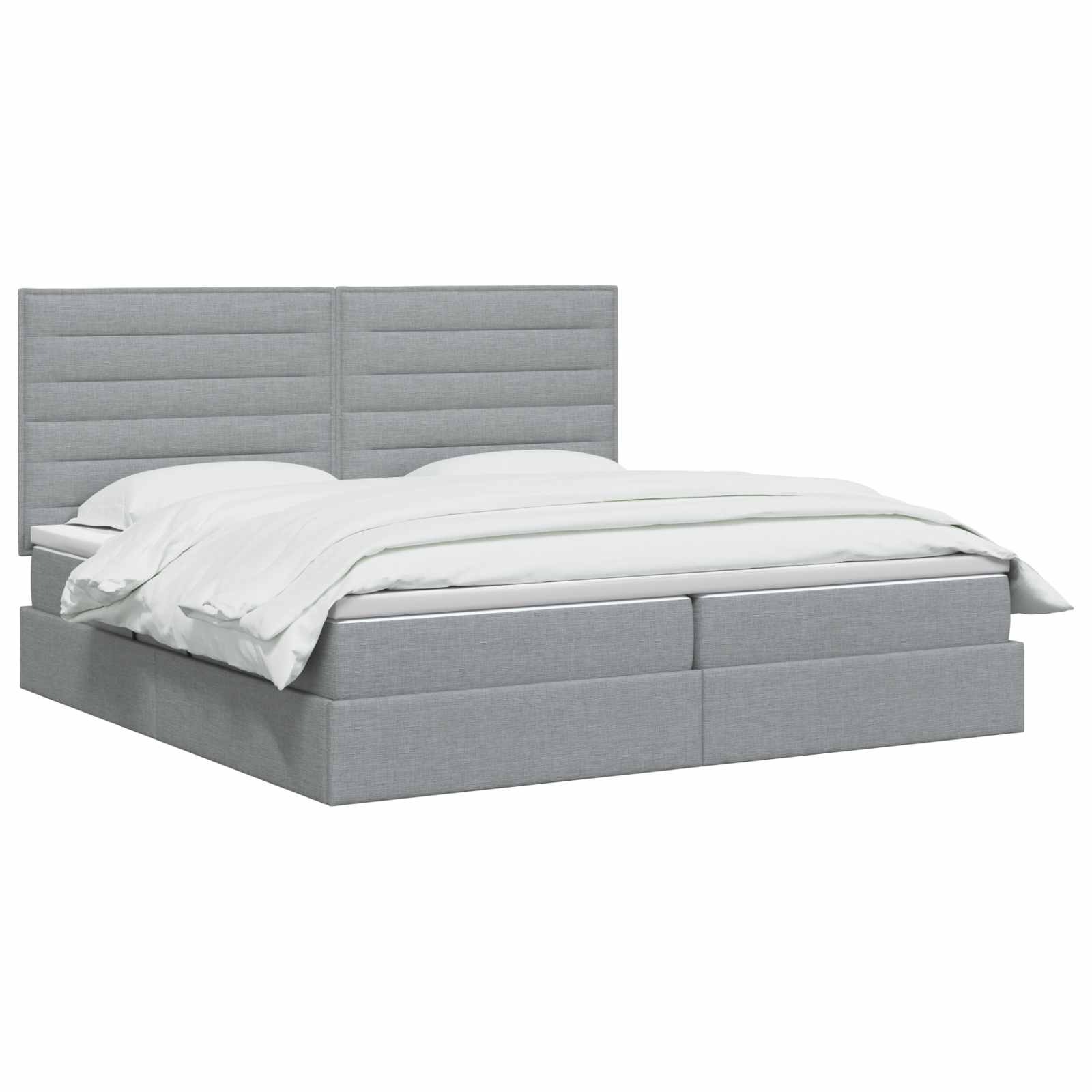Opslag bed met matras met opslag Lichtgrijs 200 x 200 cm Stof