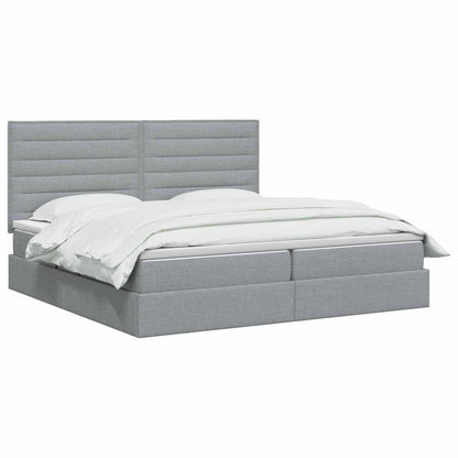 Opslag bed met matras met opslag Lichtgrijs 200 x 200 cm Stof