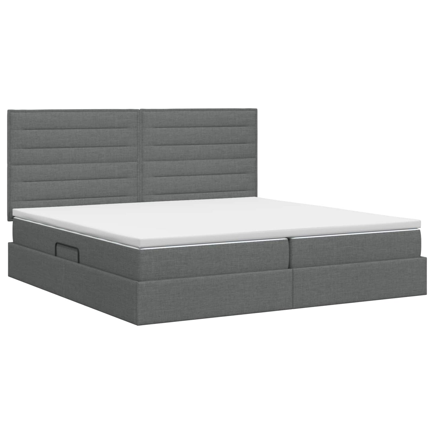 Opslag bed met matras met opslag Donkergrijs 200 x 200 cm Stof