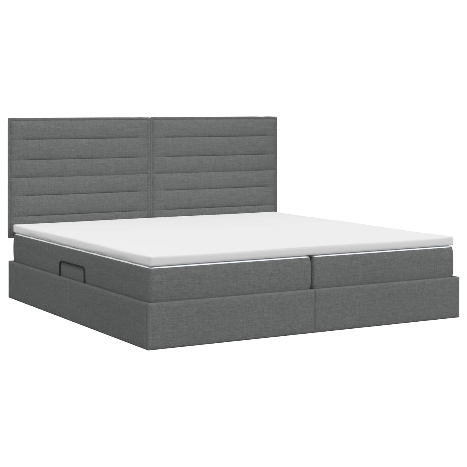 Opslag bed met matras met opslag Donkergrijs 200 x 200 cm Stof