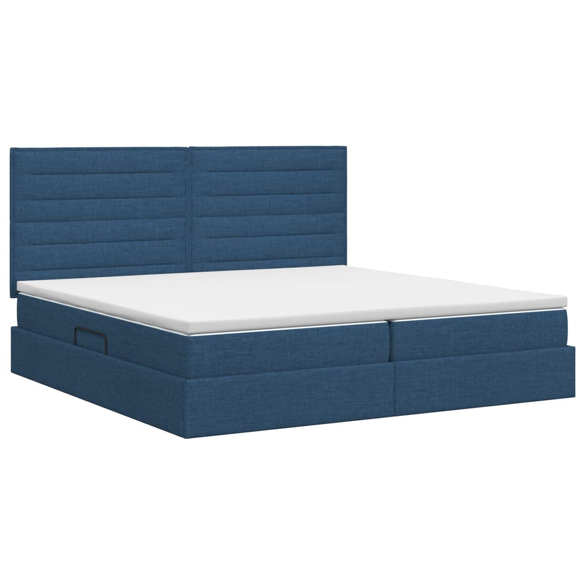 Opslag bed met matras met hoofdeinde Blauw 200 x 200 cm Stof