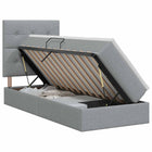 Opslag bed met matras met opslag Lichtgrijs 90 x 190 cm Stof