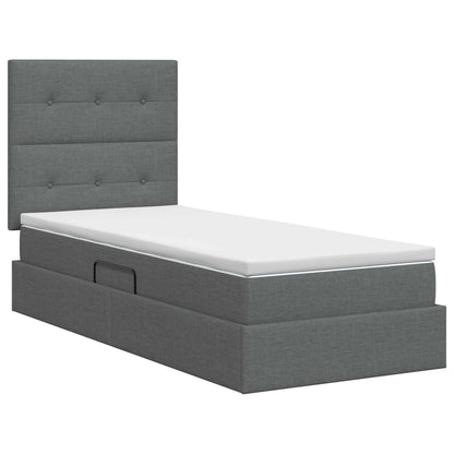 Opslag bed met matras met opslag Donkergrijs 90 x 190 cm Stof
